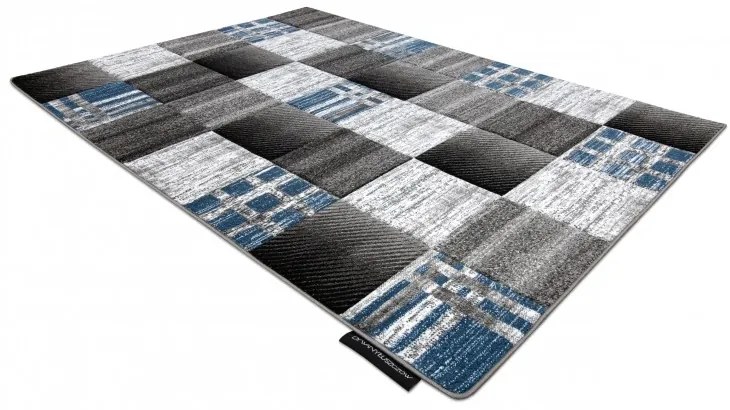 Kusový koberec ALTER Siena štvorce/mriežka, modrý