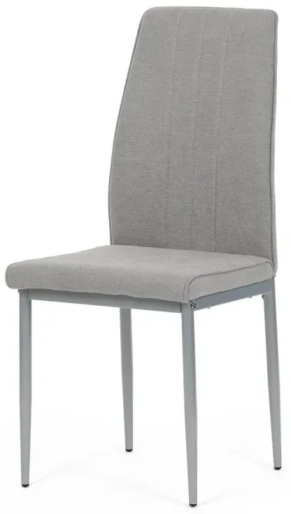 Židle jídelní, lanýžová látka, šedé kovové nohy