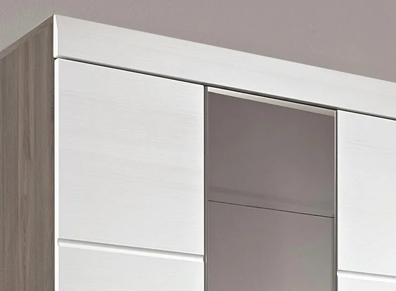 Skriňa Funny, dub strieborný/biela