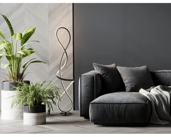 Globo 67341SS - LED Stojacia lampa SWIRL LED/36W/230V čierna