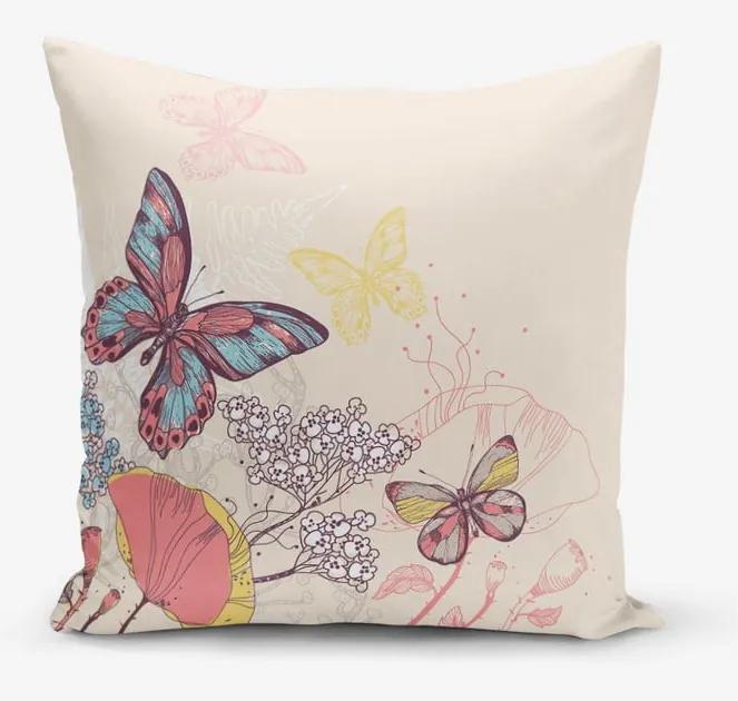 Obliečka na vankúš s prímesou bavlny Minimalist Cushion Covers Butterflies, 45 × 45 cm