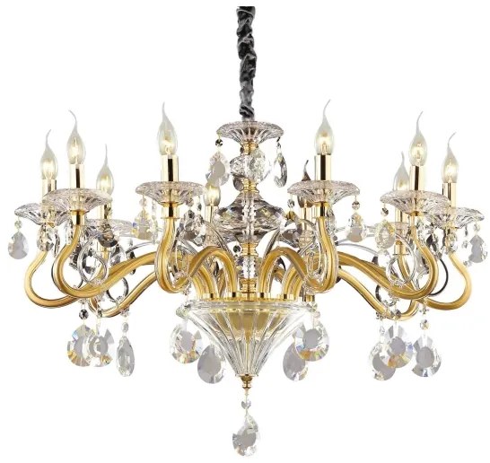 Ideal Lux - Luster na reťazi NEGRESCO 10xE14/28W/230V pr. 85 cm zlatá