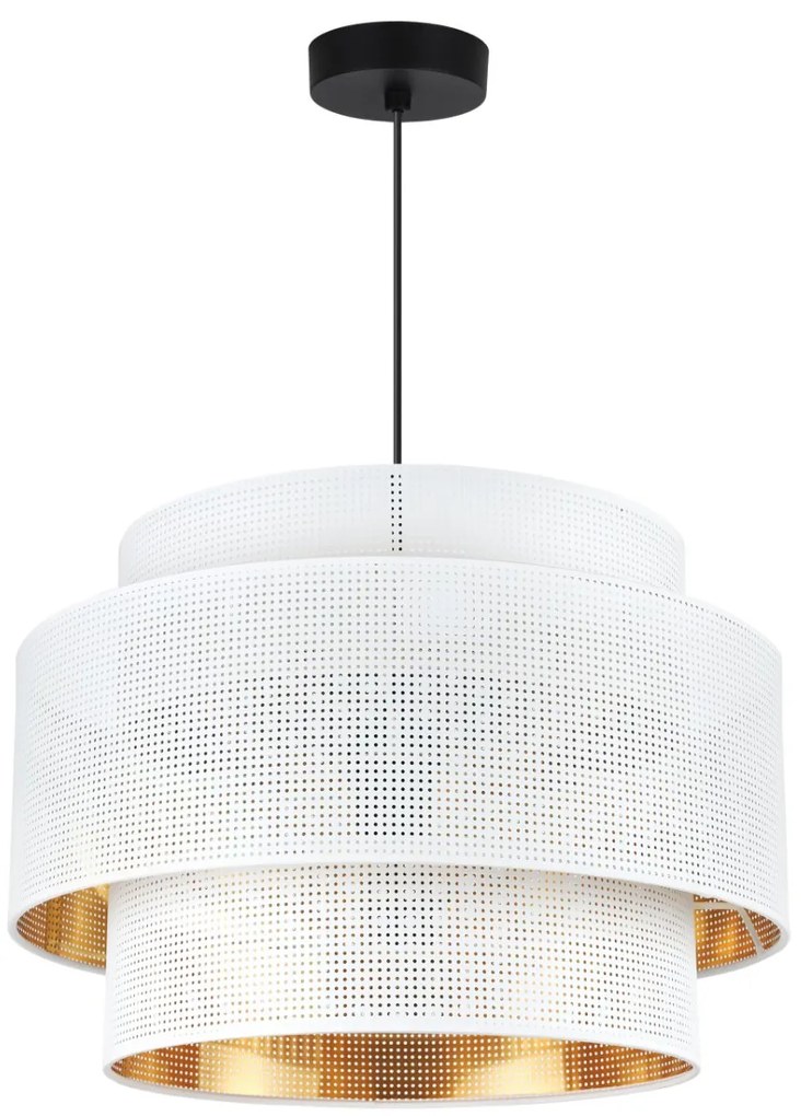 Závesné svietidlo Asti, 1x biele PVC tienidlo, (fi 45cm), g, b