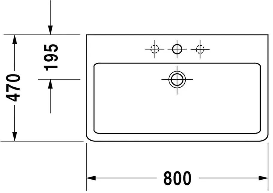 Duravit Vero - Umývadlo do nábytku 800x470 mm, s prepadom, biela 0454800000