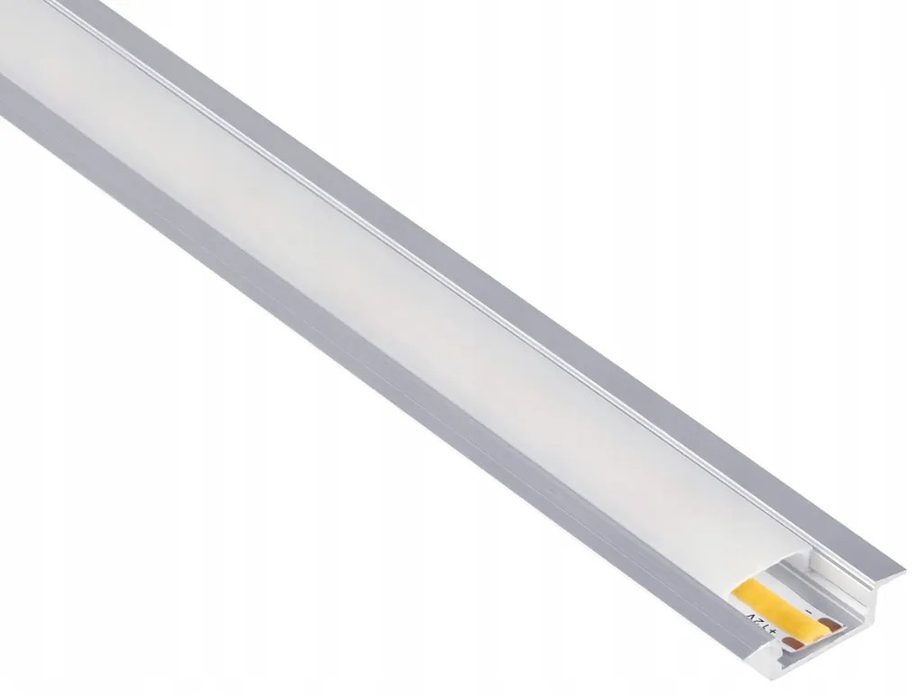 BERGE LED eloxovaný hliníkový profil zapustený 2m - sada