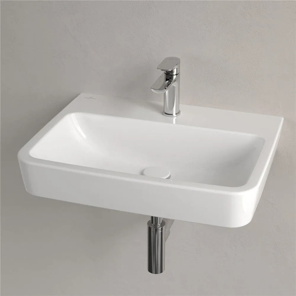 VILLEROY & BOCH O.novo závesné umývadlo s otvorom (zadná a spodná strana brúsená), bez prepadu, 600 x 460 mm, biela alpská, 4A416L01