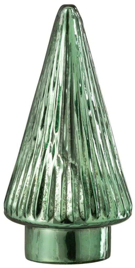 Zelený svietiaci sklenený stromček Tree Led - Ø 10*19cm