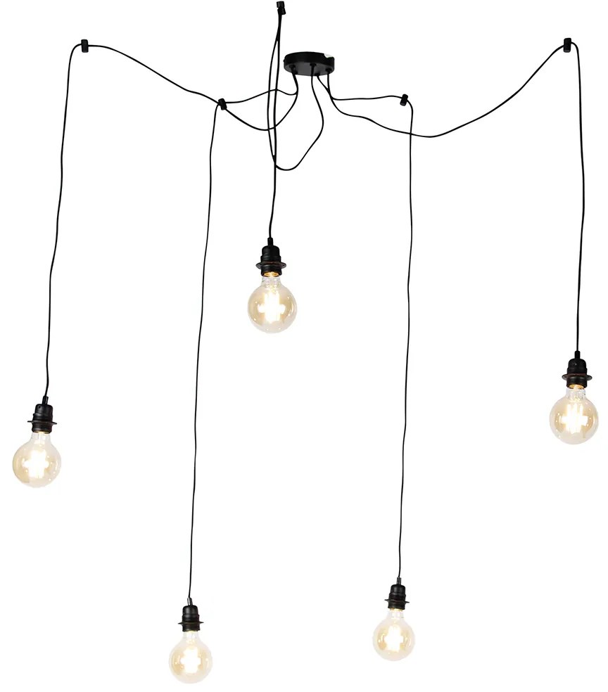 Inteligentné závesné svietidlo čierne s 5 svetlami vrátane Wifi G95 - Cava