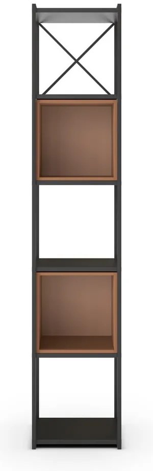 Knižnica v čierno-tehlovej farbe 36x179 cm Anya – Marckeric