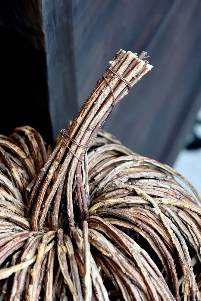 Hnedá prútená dekorácia tekvice Pumpkin - Ø 30*28 cm