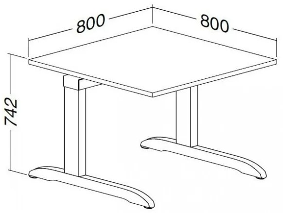 Stôl ProOffice C 80 x 80 cm