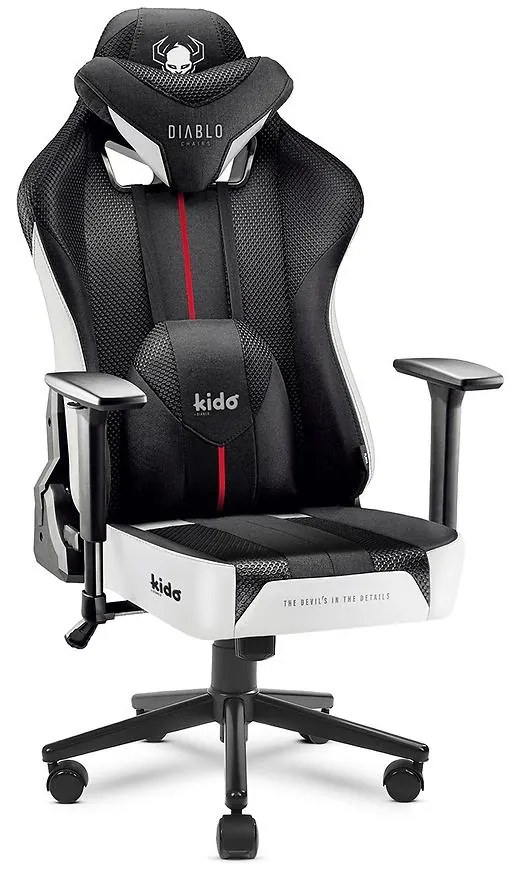 Detské herné kreslo Diablo X-Player 2.0 biely/čierna