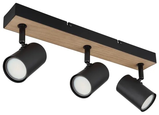 Globo 57911-3BW - Bodové svietidlo ROBBY 3xGU10/35W/230V čierna/hnedá