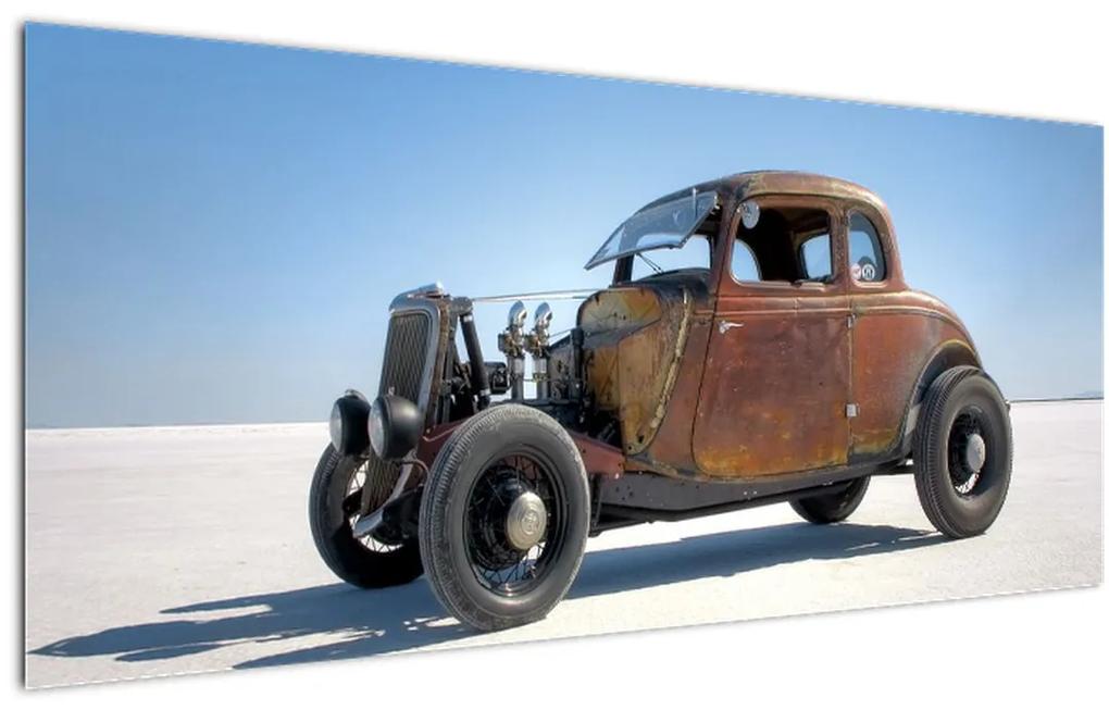 Obraz auta v púšti (120x50 cm)