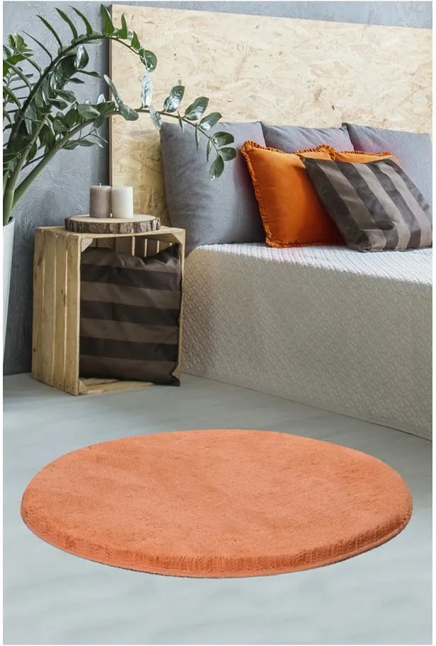 Oranžový koberec Milano, ⌀ 90 cm