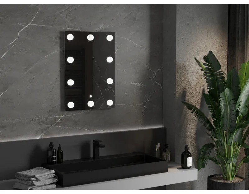 Mexen Dona, LED kúpeľňové zrkadlo s podsvietením 50 x 70 cm, 6000K, ochrana proti zahmlievaniu, 9818-050-070-611-00