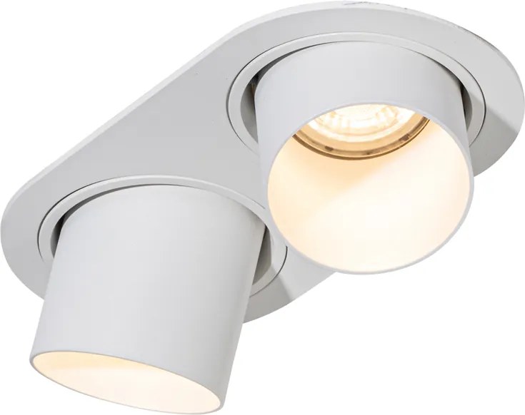 Zaoblené zápustné bodové svietidlo biele GU10 50mm 2-svetlové - Installa