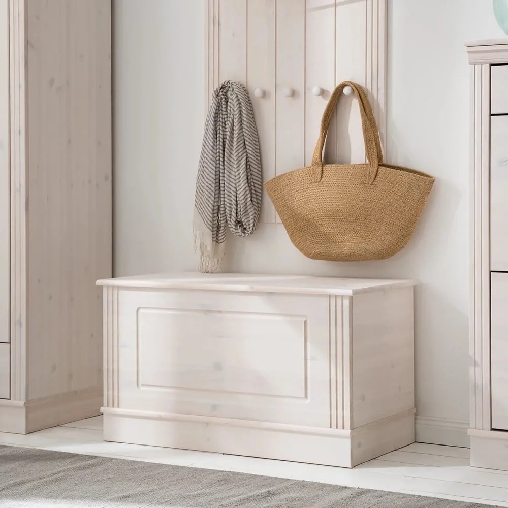 Biela truhlica z borovicového dreva 80x45 cm Anita – Støraa