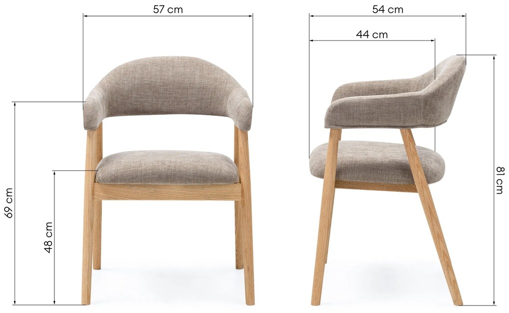 Jedálenská stolička Sorrento béžová/dub