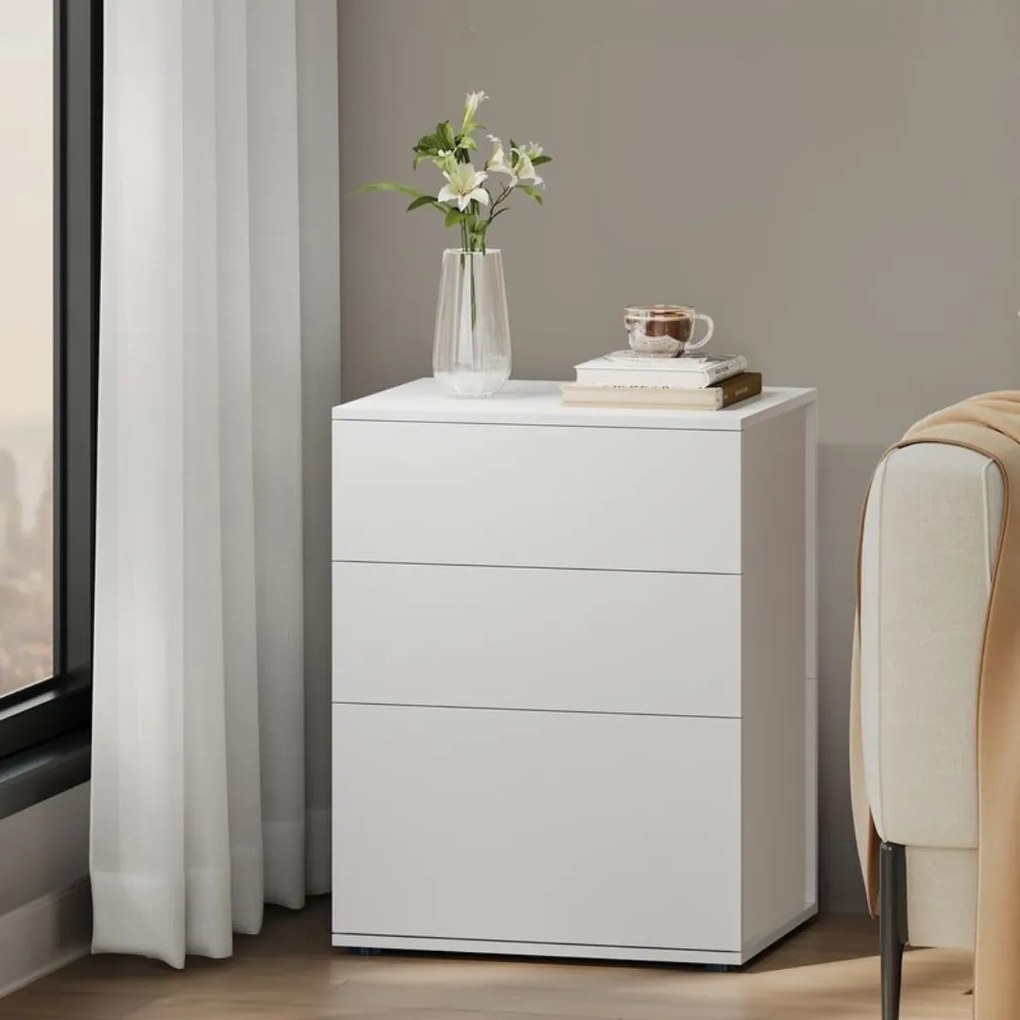 Nočný stolík RAMONA, 58x35x45cm, matná biela/béžová Vasagle