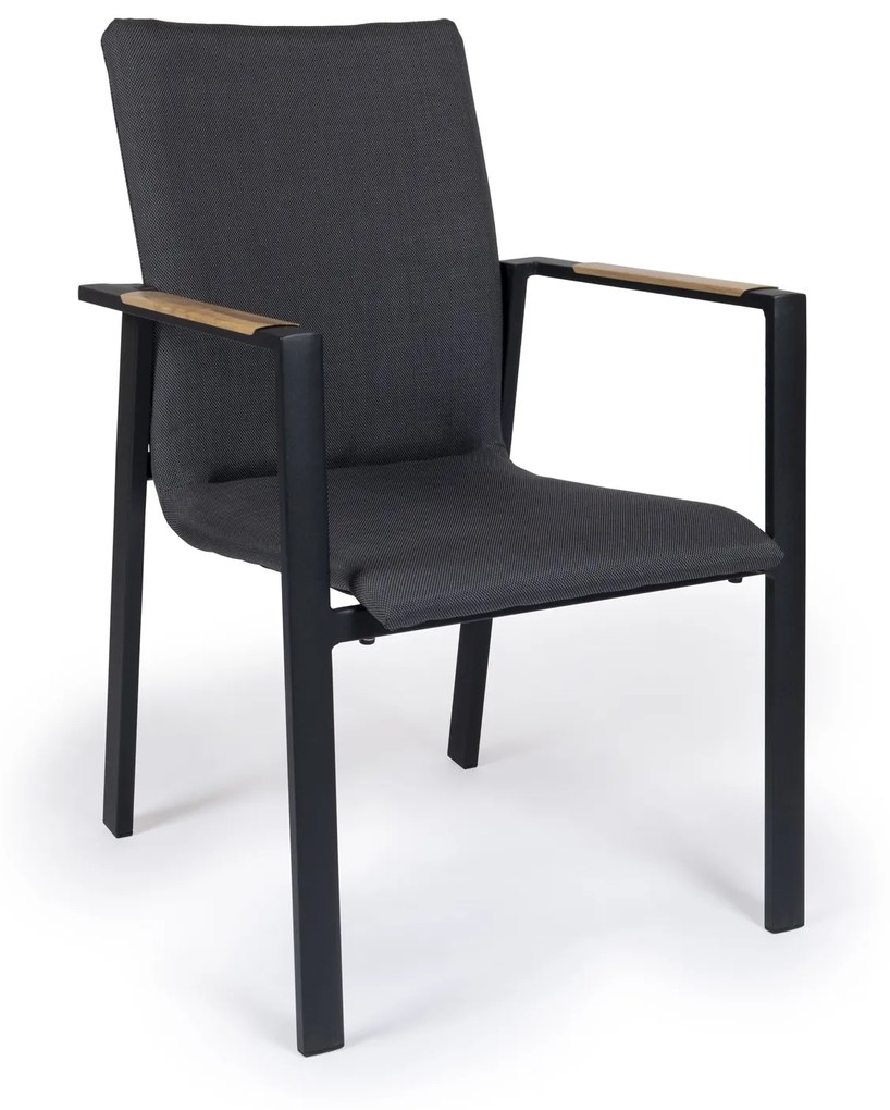 Hliníková jedálenská stolička ISOLA čierna