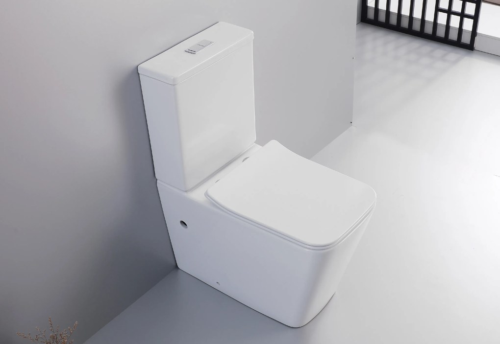 CERANO - WC kombi Bruno, Rimless + UF sedátko - biela lesklá, CER-CER-538765