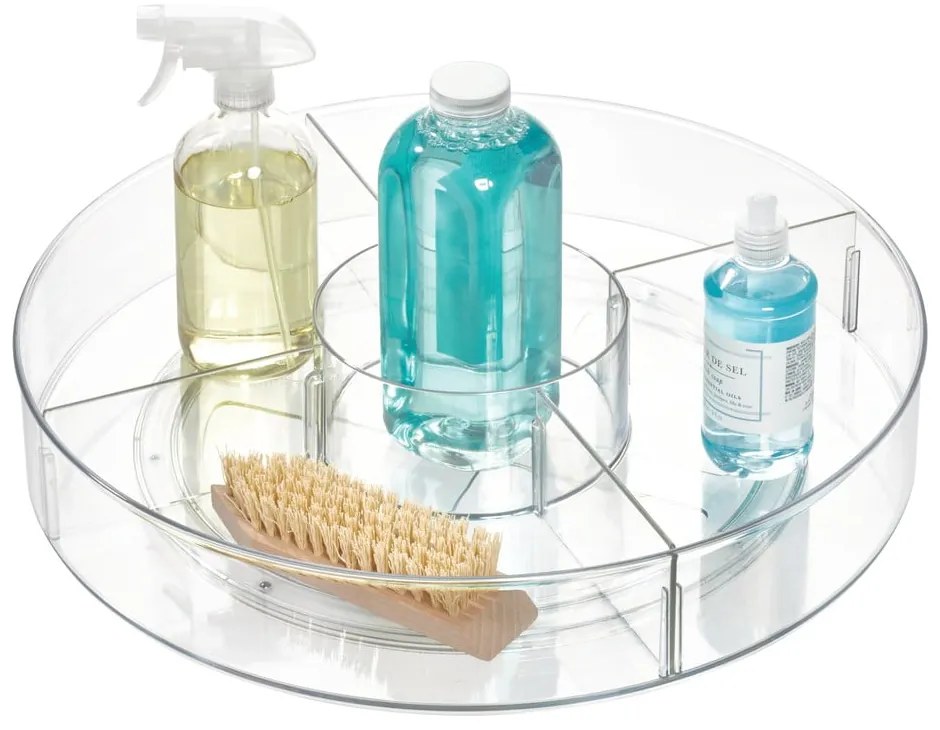 Okrúhly transparentný úložný box iDesign The Home Edit, ⌀ 45,7 cm