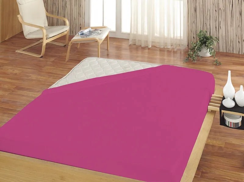 Napínacia plachta na matrac- Fuchsia Jersey 100/200/25