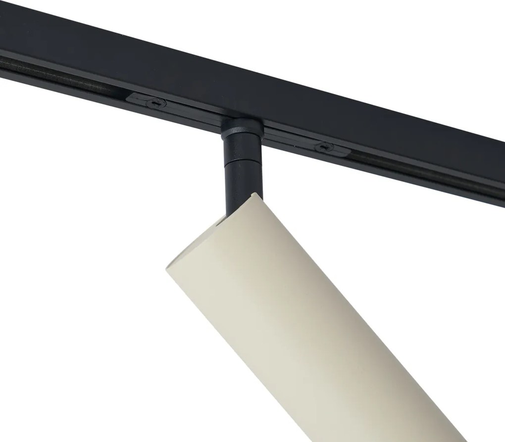 Moderný reflektor béžový s čiernou farbou pre koľajnicový systém 1-fázový GU10 35mm - Slimline Uzzy