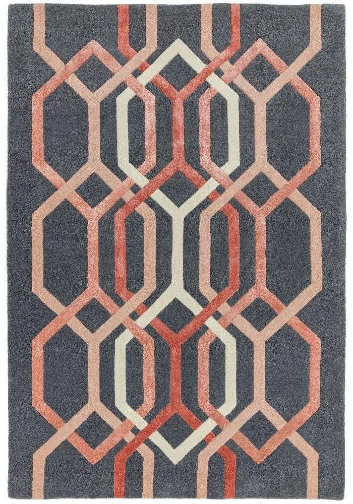 ASIATIC LONDON Matrix MAX66 Hexagon Charcoal - koberec ROZMER CM: 200 x 300