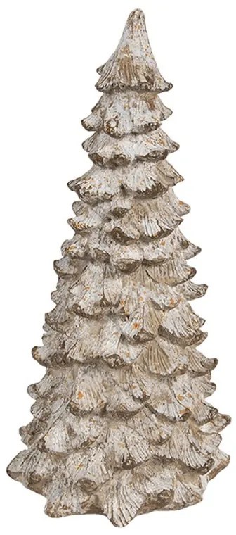 Béžová dekorácia vianočný stromček Christmas Tree - Ø 9*18 cm