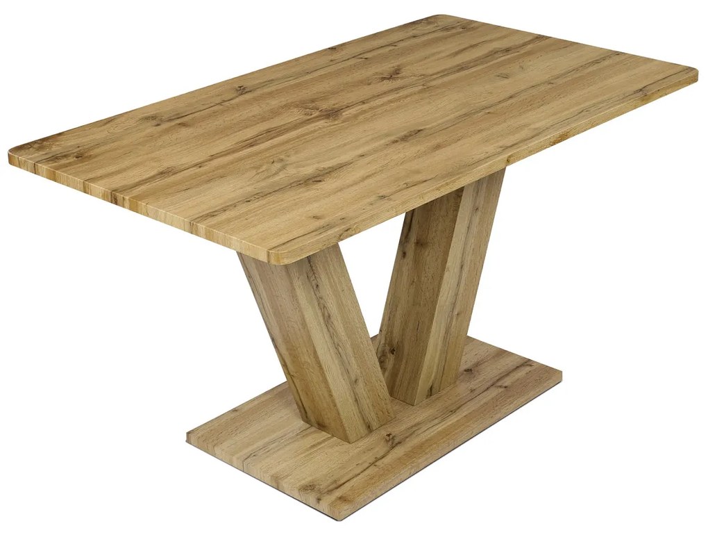 Autronic - Jídelní stůl, 140x80x76 cm, MDF deska, 3D dekor divoký dub - HT-911 OAK