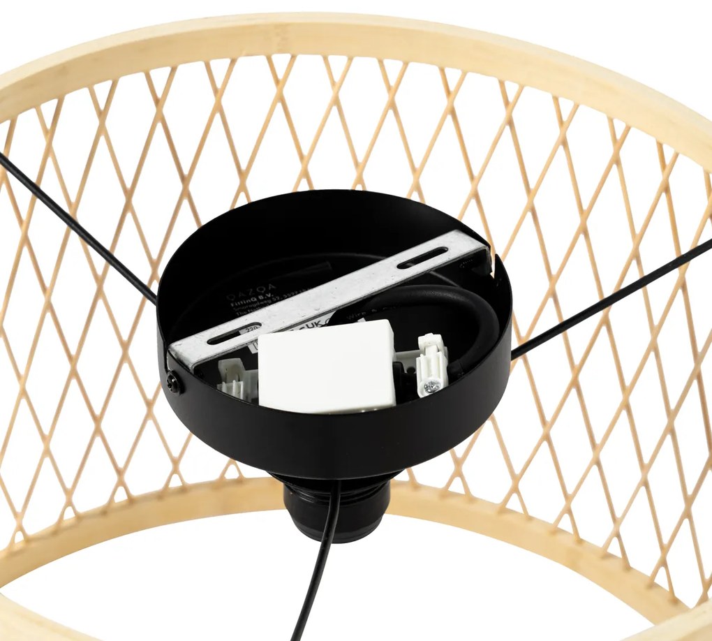 Rustikálne stropné svietidlo ratan 40 cm IP44 - Calamus