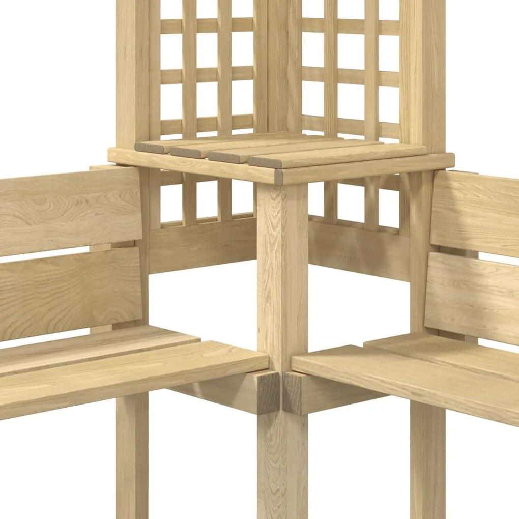 Rohová pergola s lavičkou, impregnovaná borovica