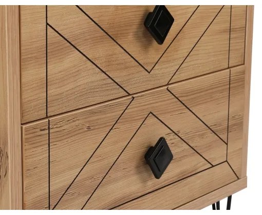 Nočný stolík LUNA 55x50 cm hnedá/čierna