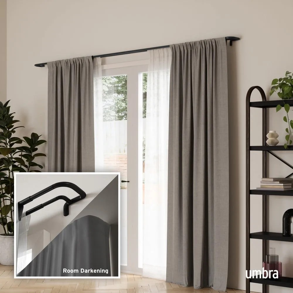 Oceľová roztiahnuteľná dvojitá garniža 76 - 213 cm Twilight – Umbra
