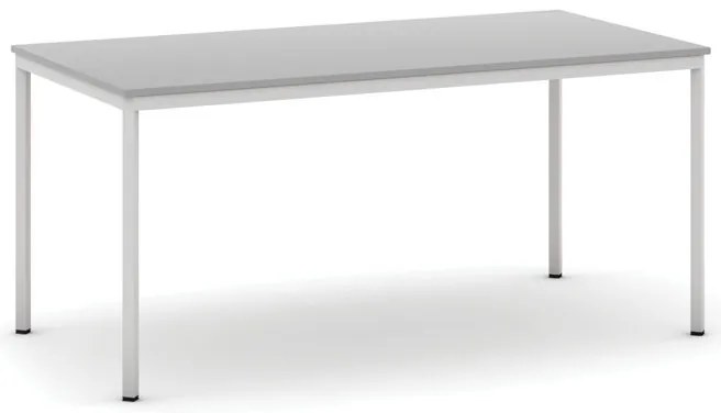Jedálenský stôl, 160x80 cm, sivá podnož, sivá