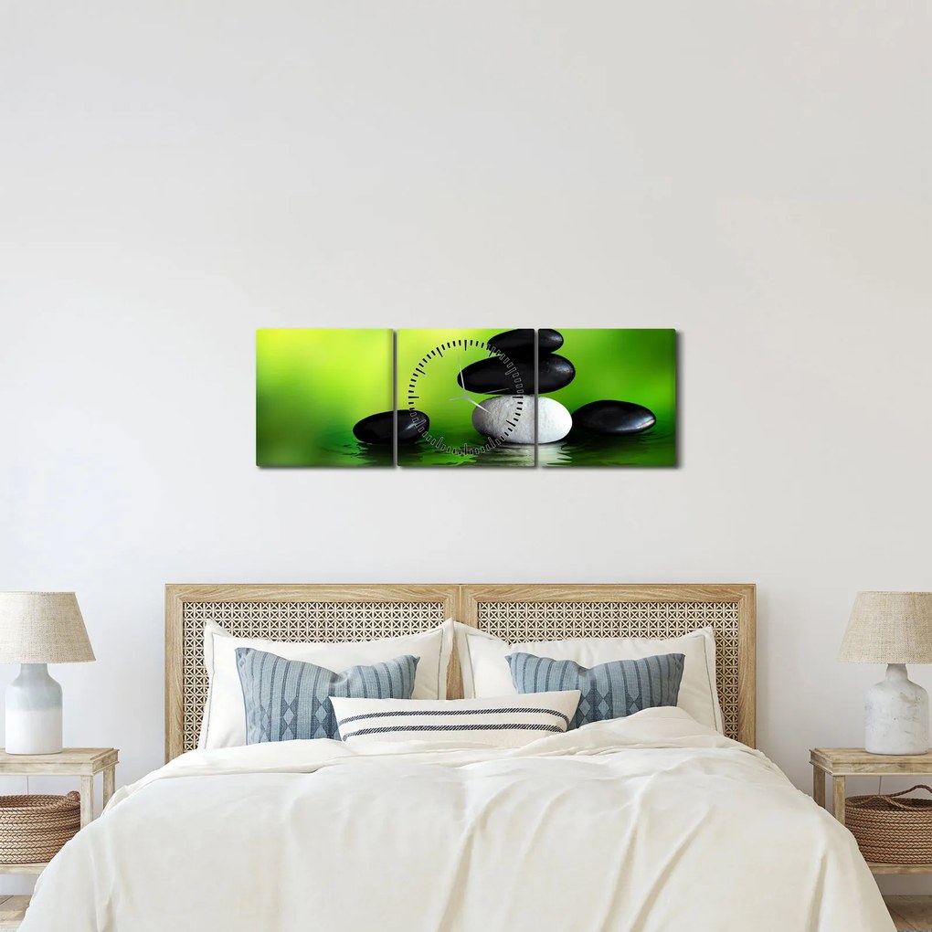 Obraz - Kamene na relaxáciu (s hodinami) (90x30 cm)