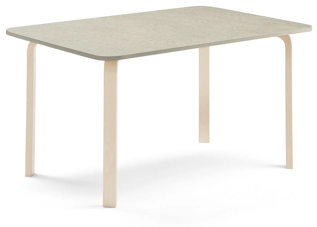 Stôl ELTON, 1800x700x710 mm, linoleum - šedá, breza