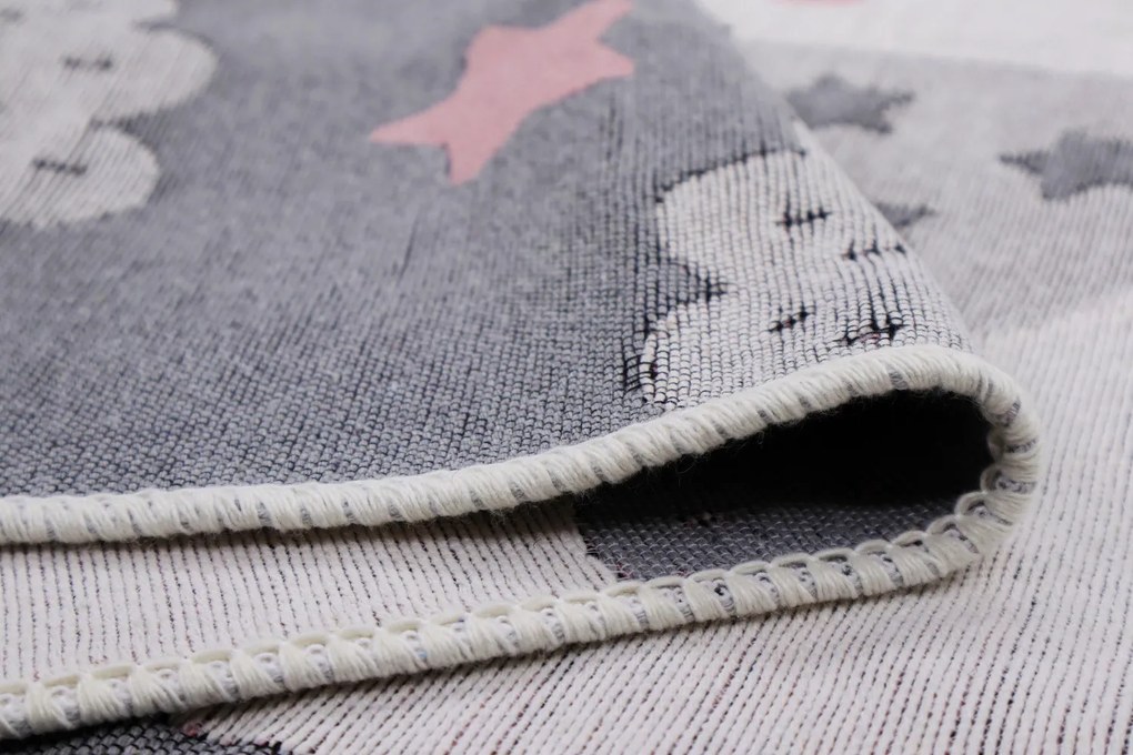 Praktik home, TRHÁK: Detský kusový koberec Natur Slony, 80x150, šedá, detská izba