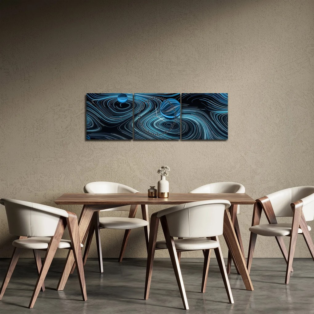 Abstraktný obraz (s hodinami) (90x30 cm)
