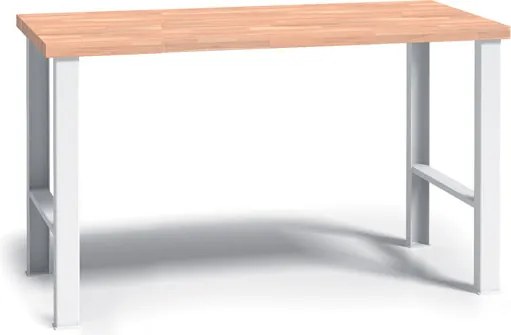 Pracovný stôl do dielne G3, buková škárovka, pevné kovové nohy, 1700 mm