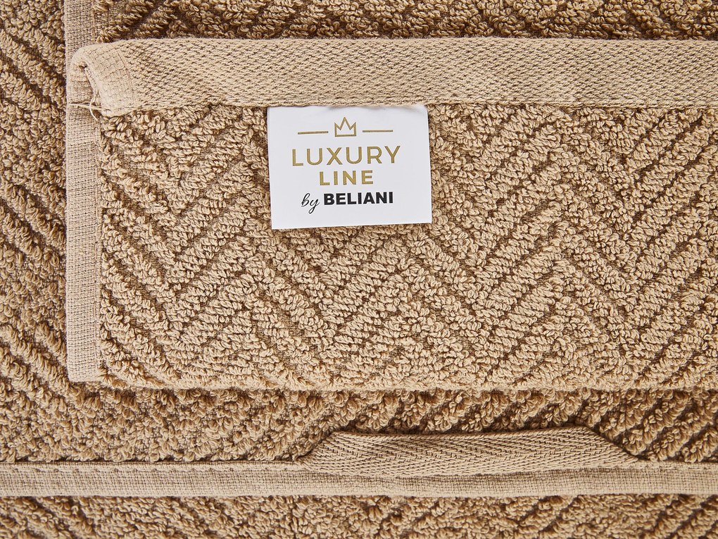 Sada 9 bavlnených uterákov béžová MITIARO Beliani