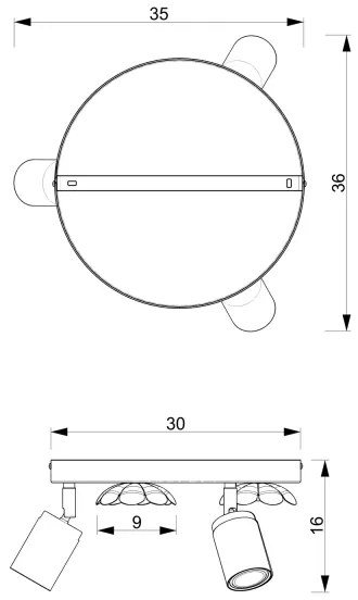 Bodové svietidlo FLOWER 3xGU10/8W/230V matný chróm