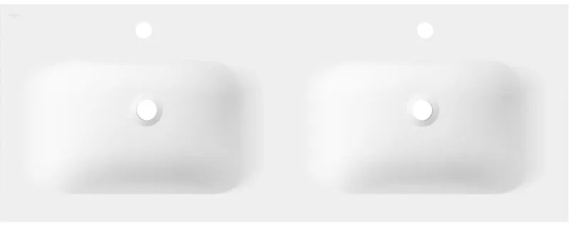 Mexen Vela, dvojumývadlo na zapustenie 121 x 46,5 cm, biela matná, 25231201D