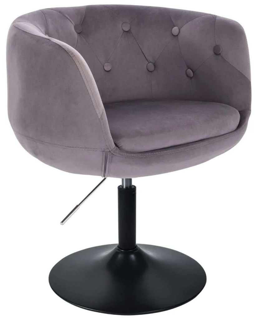 LuxuryForm DESIGN Kreslo MONTANA VELUR na čiernom tanieri - sivé