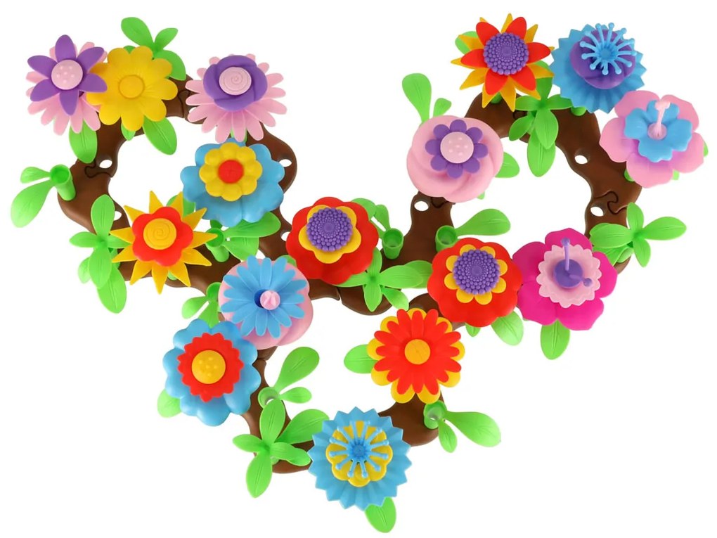 KIK Kreatívna stavebnica Kvetinová záhrada 104 dielov – plastové bloky pre deti 3+