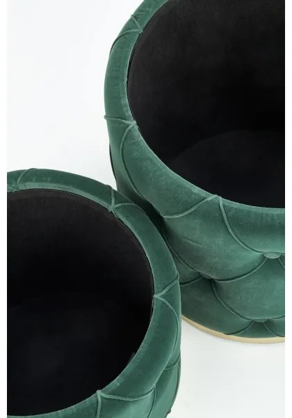 SADA 2x Taburet POLLY pr. 40/44 cm zelená/zlatá