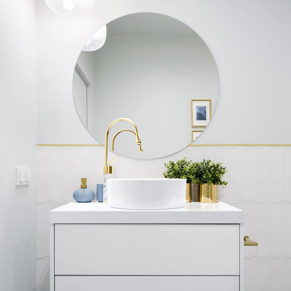 Invena Keto, keramické umývadlo na dosku 420x420x135 mm, biela lesklá, INV-CE-14-001-C