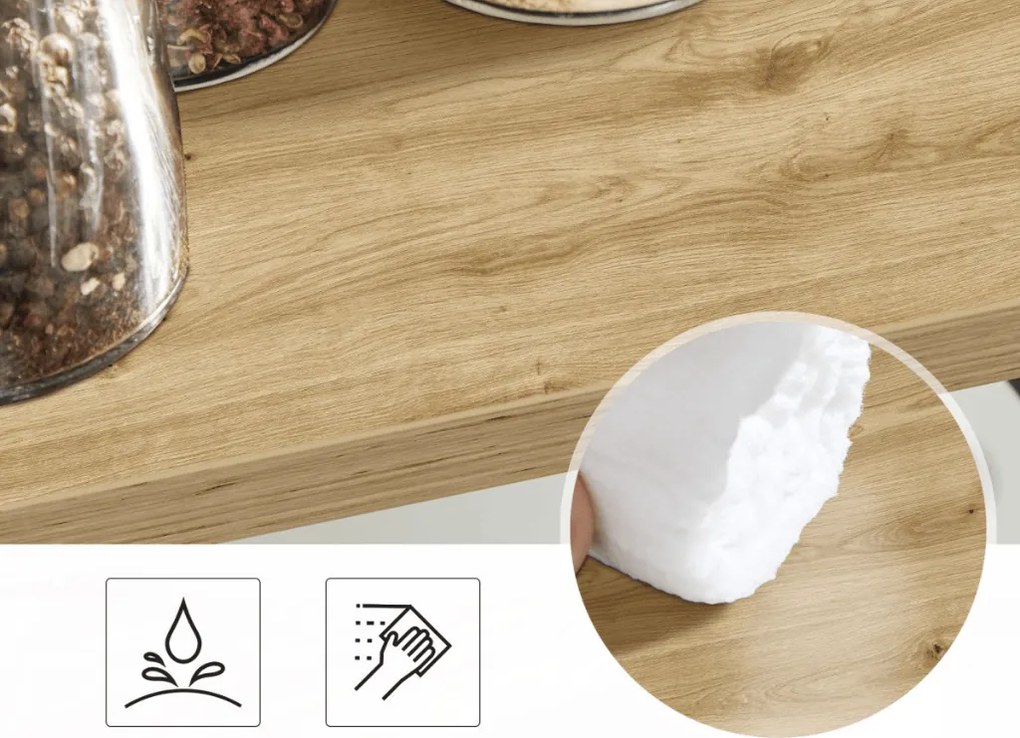 Polica na stôl NORDEKO 41x41 cm, čierna / dub artisan